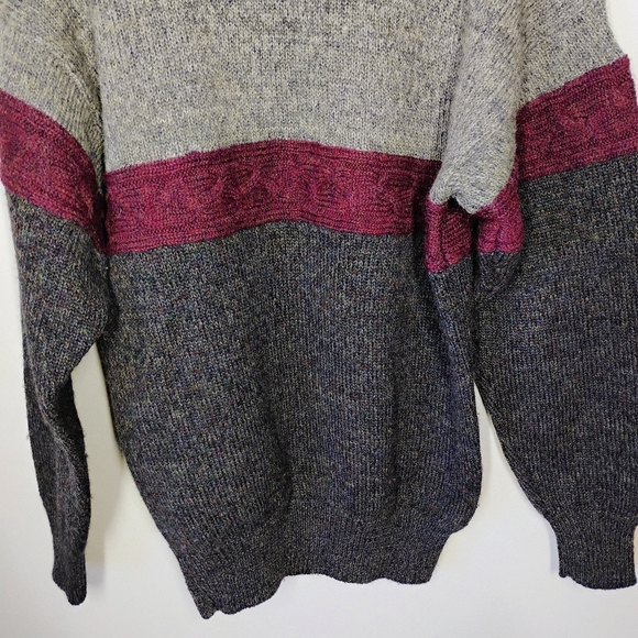 Vintage Lord & Taylor Shetland Wool Sweater Color Block Knit Grandpa Size Large - Picture 4 of 11
